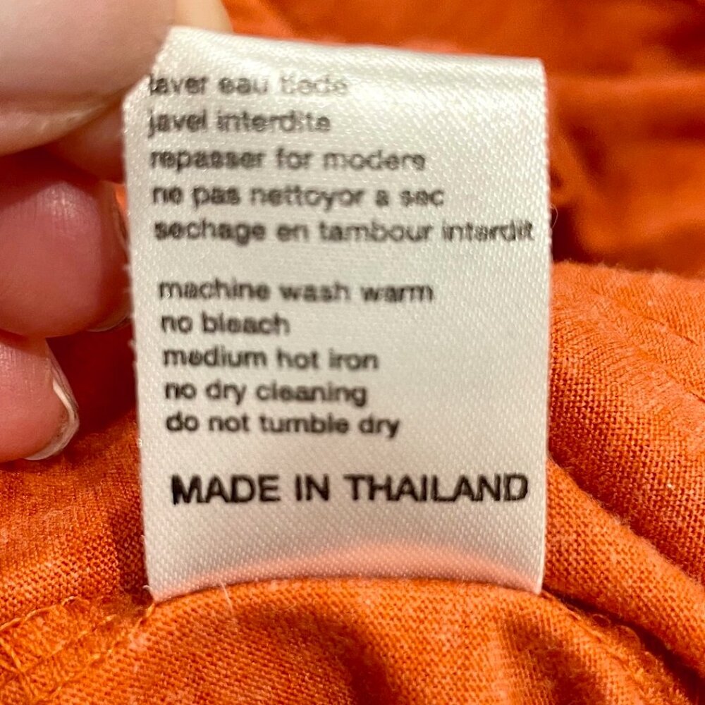 Thaluta Organic Cotton Burnt Orange Maxi Skirt Pockets Boho Ethical Festival-OS - Picture 9 of 14
